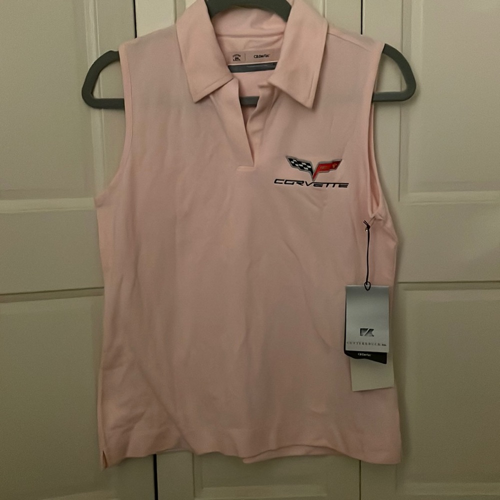 BRAND NEW Pink Corvette Sleeveless Shirt/ Medium/ GM Brand/Cutter & Buck Drytec